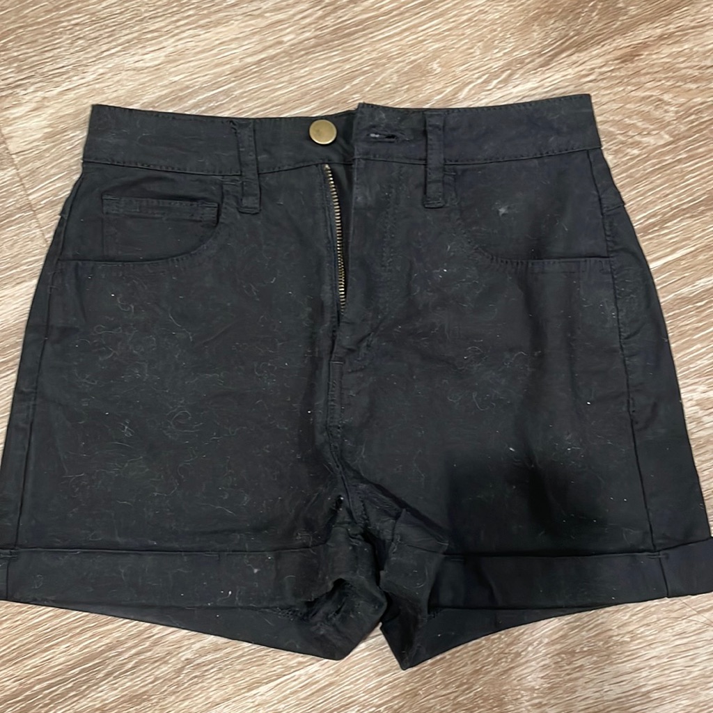 Black Cuffed Shorts